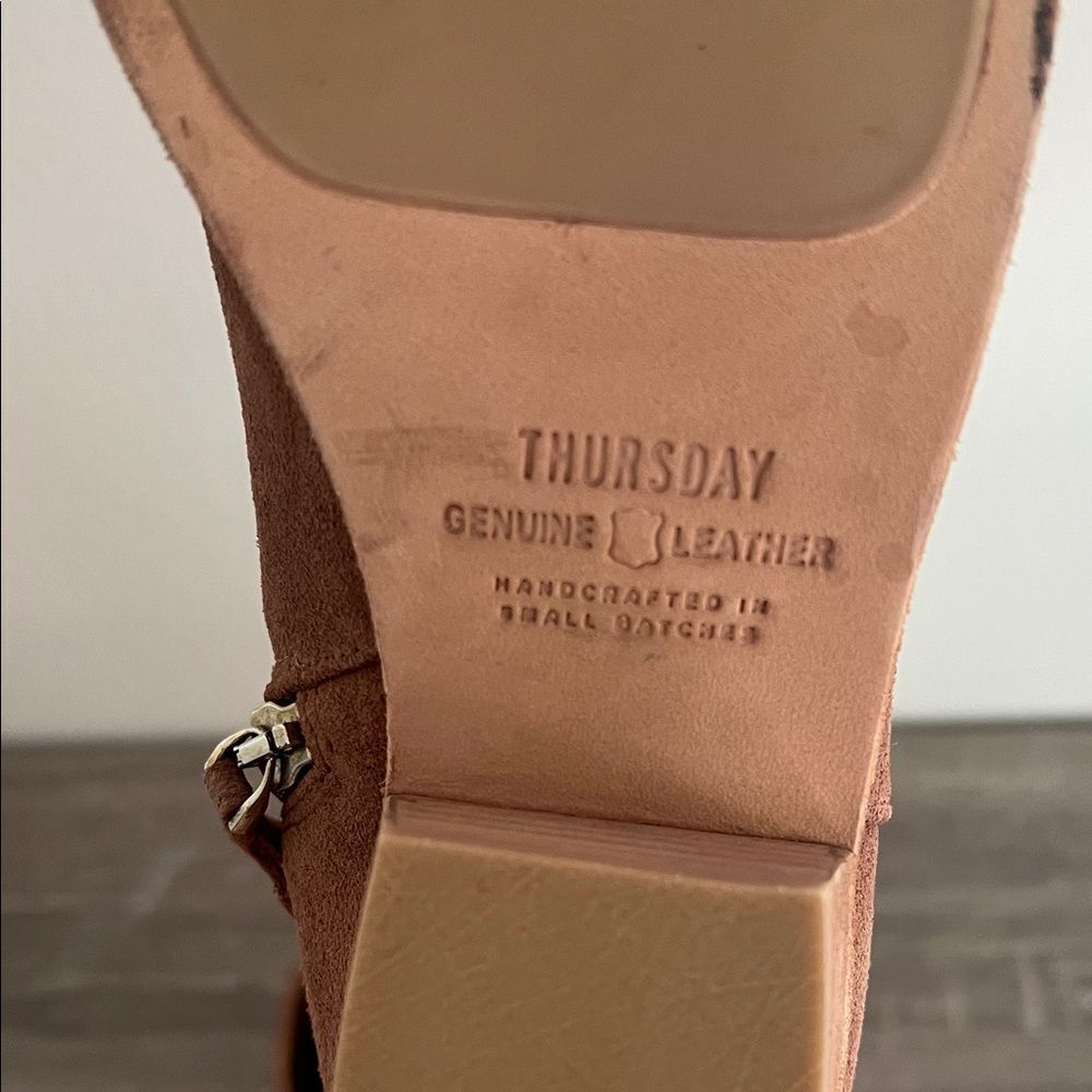 Thursday Boot Company Women's Downtown Booties in Rose Brown Oil Snuff Suede 7 - Picture 7 of 8